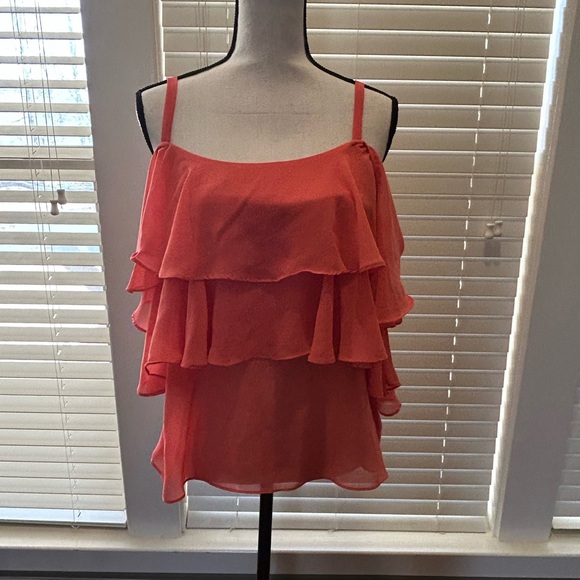 Women's Coral Layered Ruffle Top - Picture 1 of 4